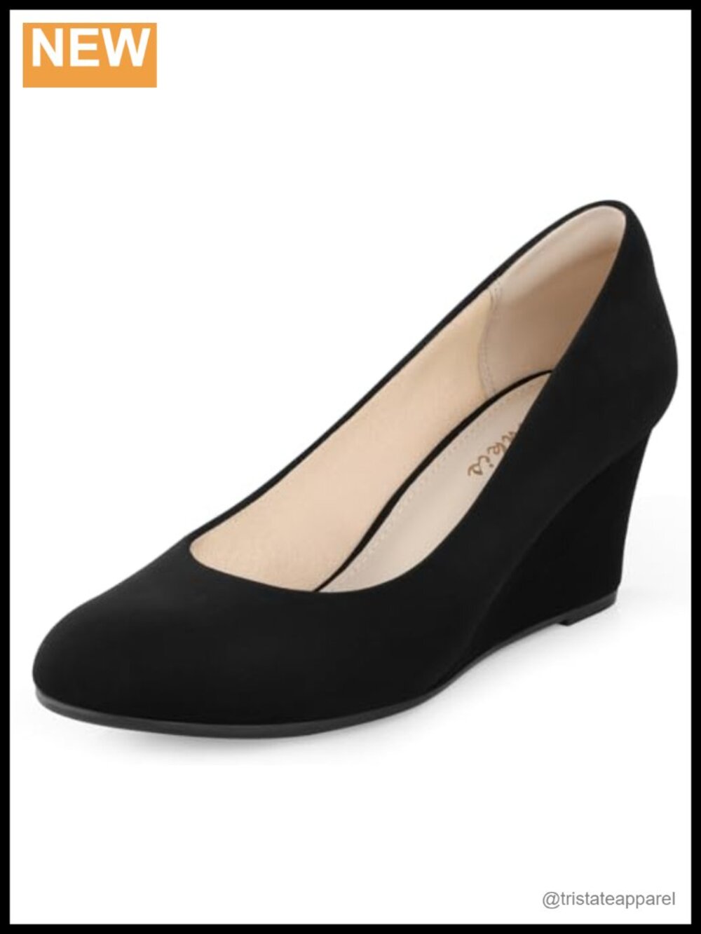 Women's Closed Toe Wedges Medium Heel Comfortable Slip On Work Pumps
